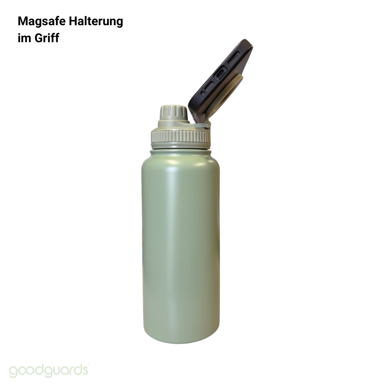 Goodbottle Big Thermosflasche 0,95 L mit magnetischer Handy-Halterung