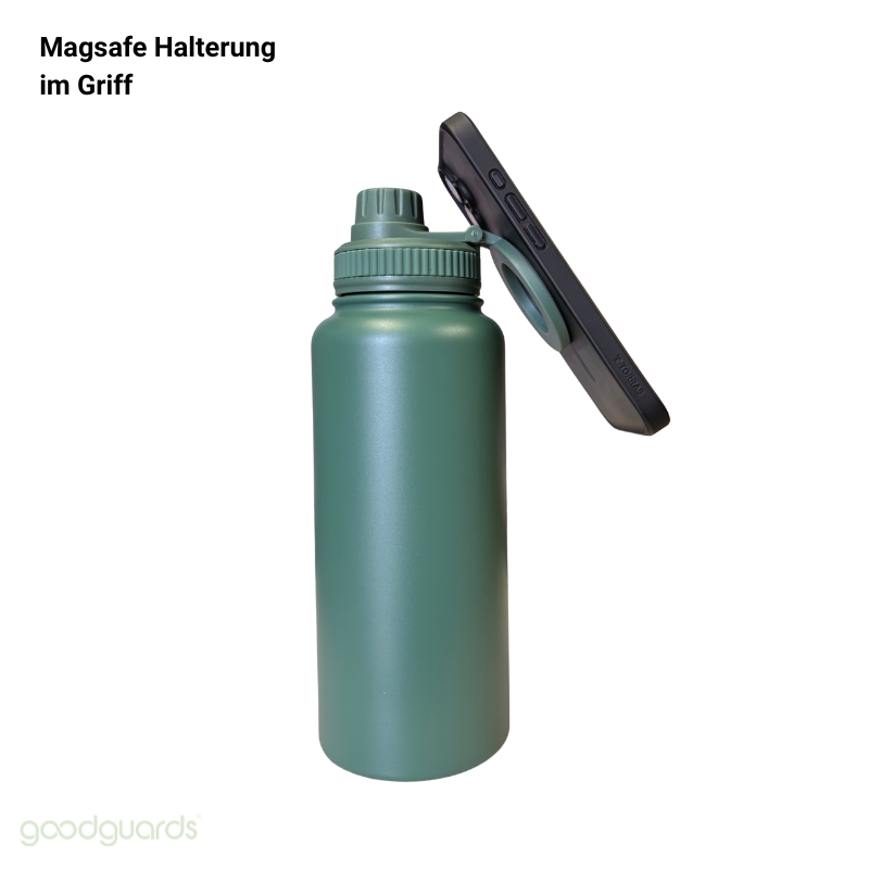 Goodbottle Big Thermosflasche 0,95 L mit magnetischer Handy-Halterung