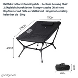 Defthike Reclining Relaxing Chair - faltbarer Campingstuhl