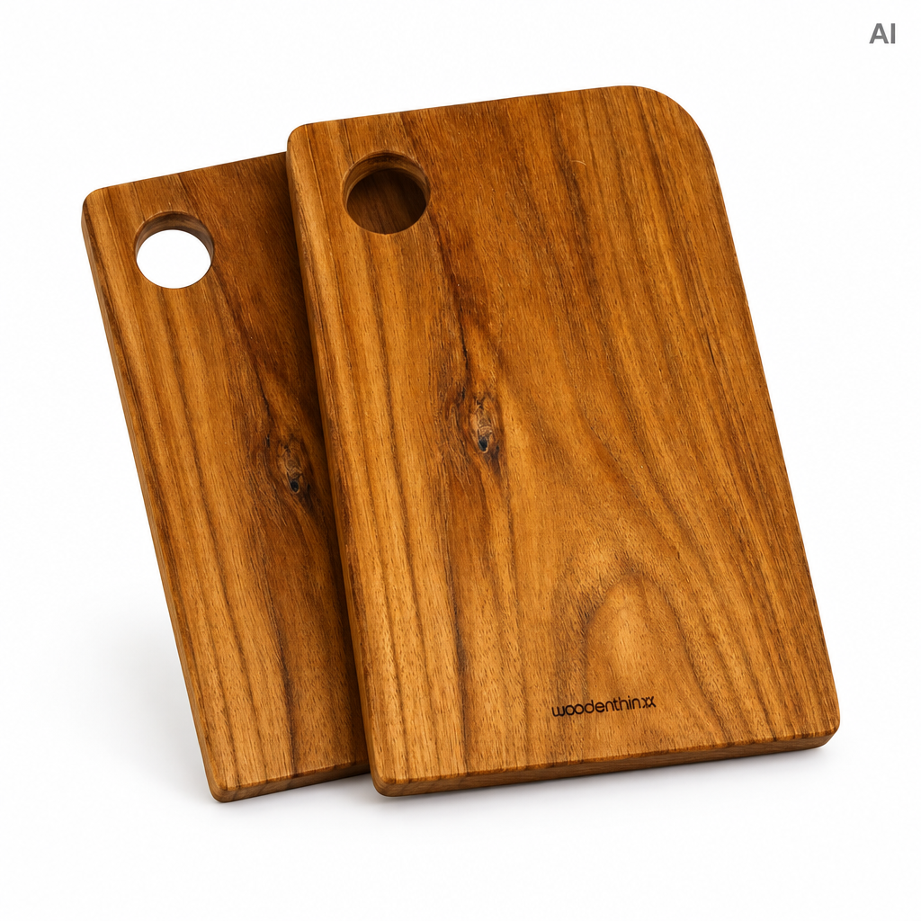 Schneidebrett Handmade aus massivem Teak Wurzel-Holz langlebig - upcycling Woodenthinxx