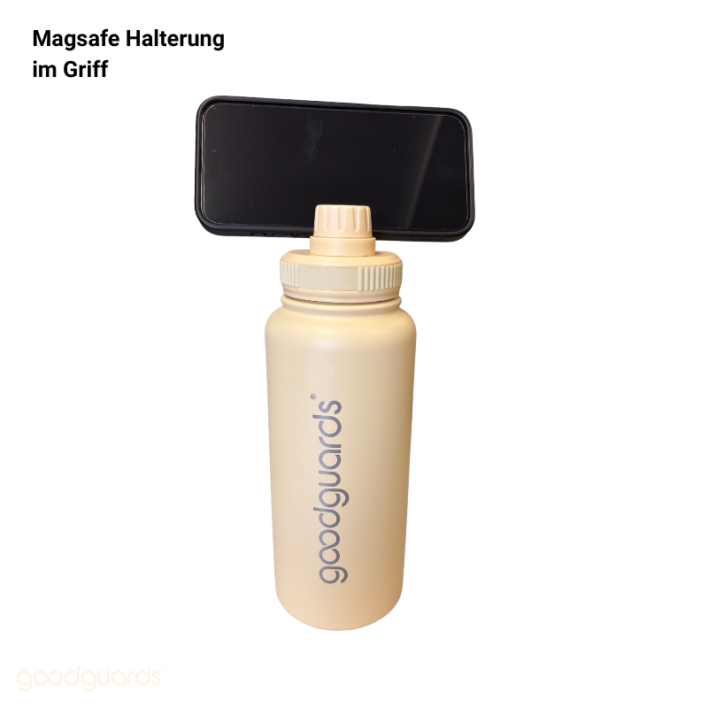 Goodbottle Big Thermosflasche 0,95 L mit magnetischer Handy-Halterung