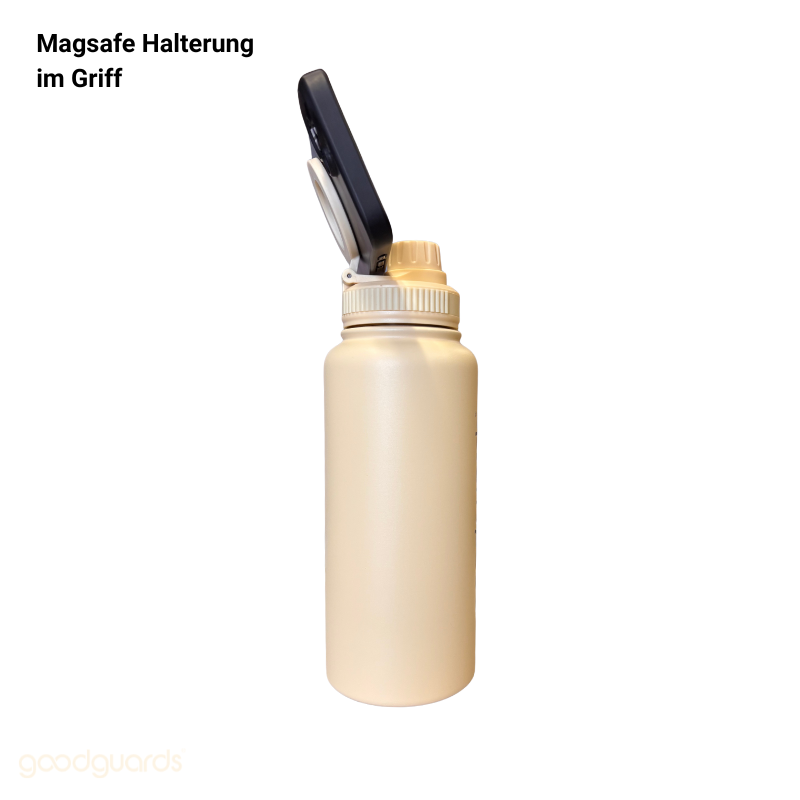 Goodbottle Big Thermosflasche 0,95 L mit magnetischer Handy-Halterung