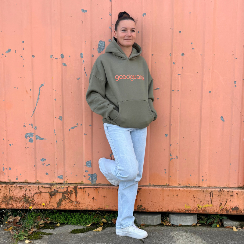 Goodhood Oversized Hoodie olive-orange unisex Kapuzenpullover