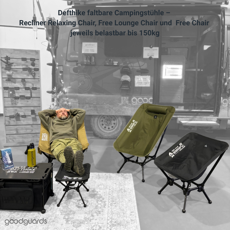 Defthike Reclining Relaxing Chair - faltbarer Campingstuhl