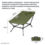 Defthike Reclining Relaxing Chair - faltbarer Campingstuhl