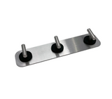 STYYL - 3er Garderobenleiste aus Edelstahl-Magnettafel und 3 Stück Magnethaken