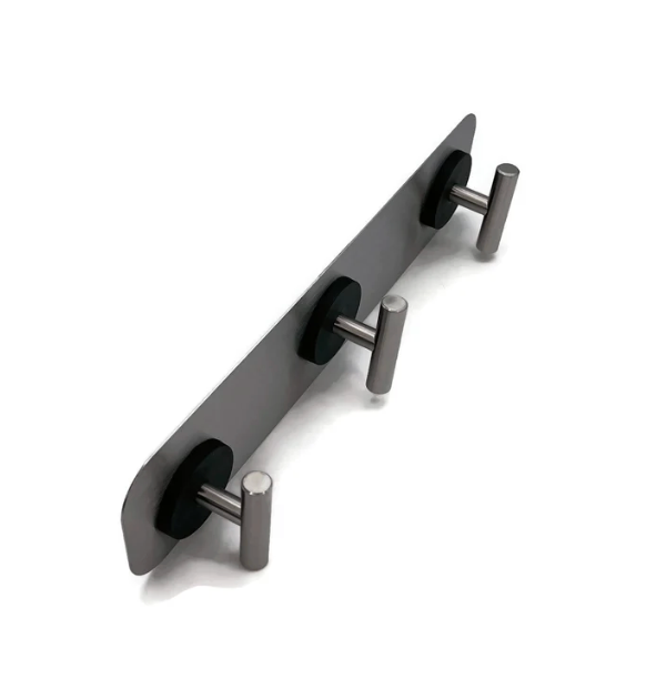 STYYL - 3er Garderobenleiste aus Edelstahl-Magnettafel und 3 Stück Magnethaken