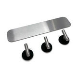 STYYL - 3er Garderobenleiste aus Edelstahl-Magnettafel und 3 Stück Magnethaken