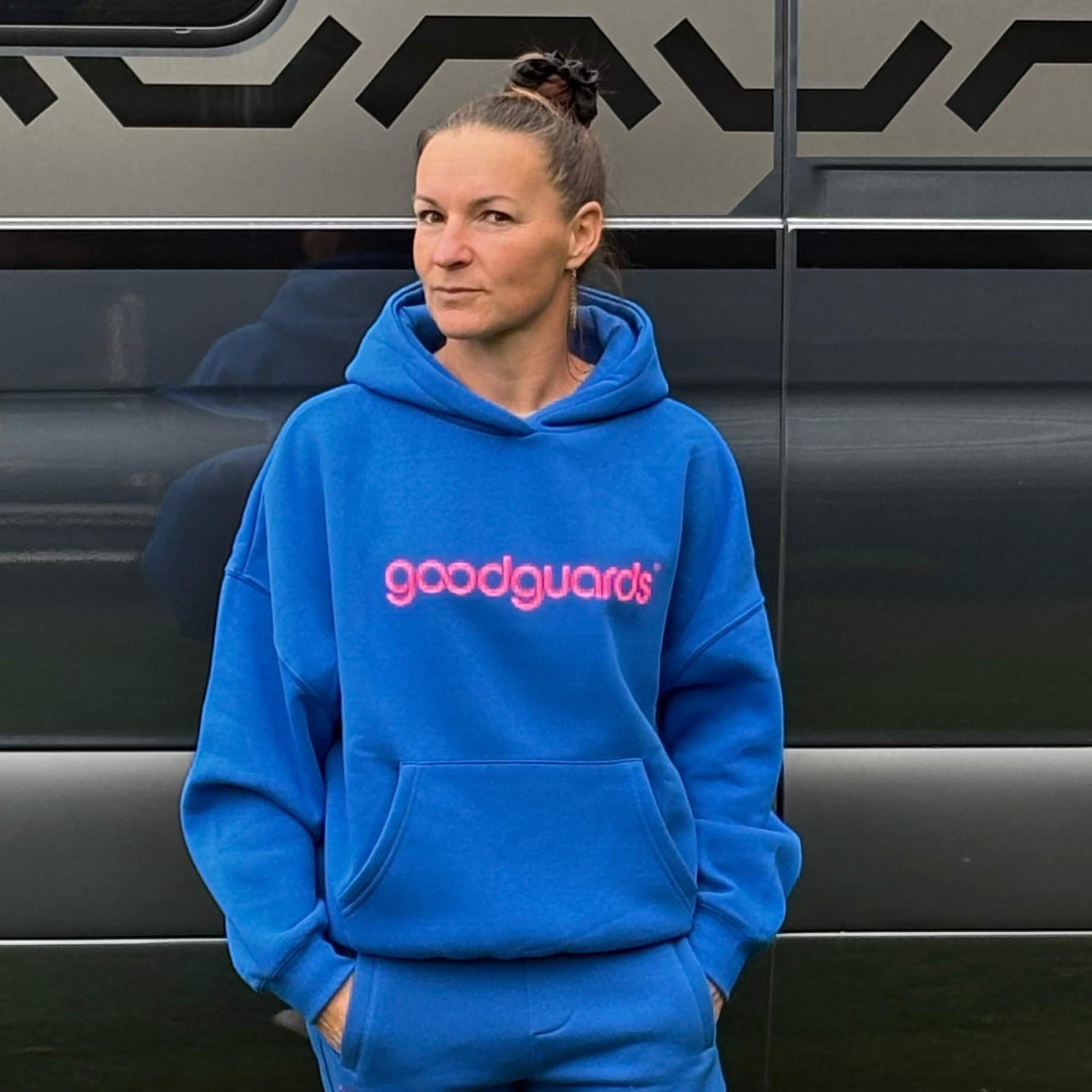 Goodhood Oversized G Hoodie lapis-pink Kapuzenpullover