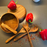 2er-Set Teak Wurzel-Holz Schüsseln 20cm Handmade massiv nachhaltig Woodenthinxx