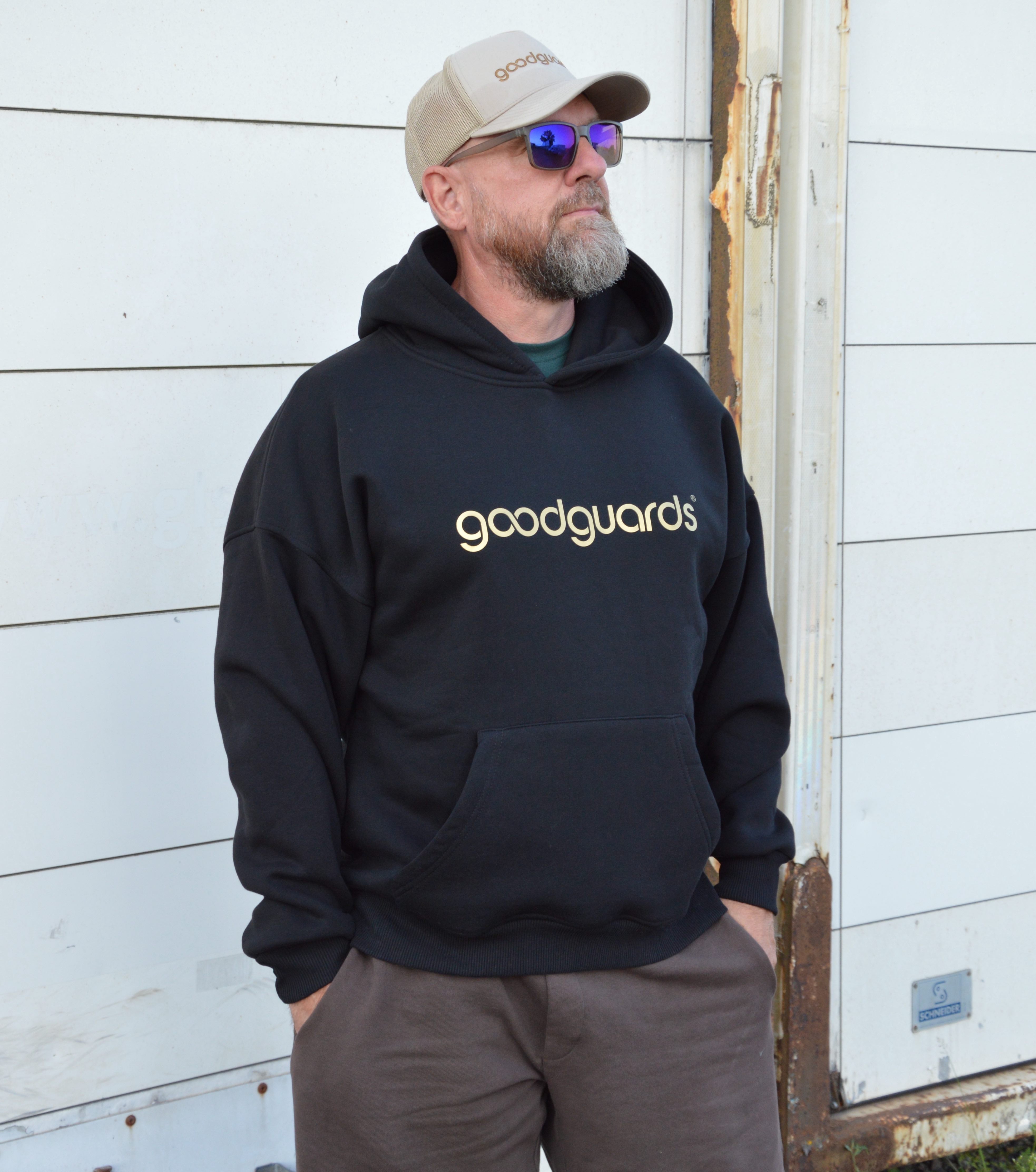 Goodhood Oversized Hoodie black-gold unisex Kapuzenpullover