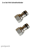 2er-Set Schnellverbinder Edelstahl 3/8“ Innengewinde